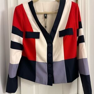 STYLEWE Red, White, and Navy Blazer